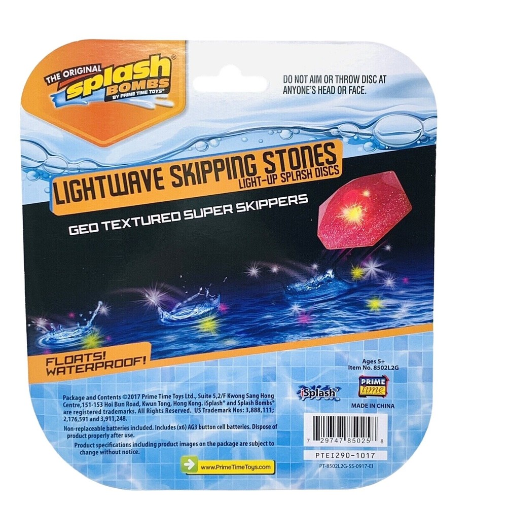 Splash Bombs Lightwave Skipping Stones Pool Toy Light Up Motion Activated