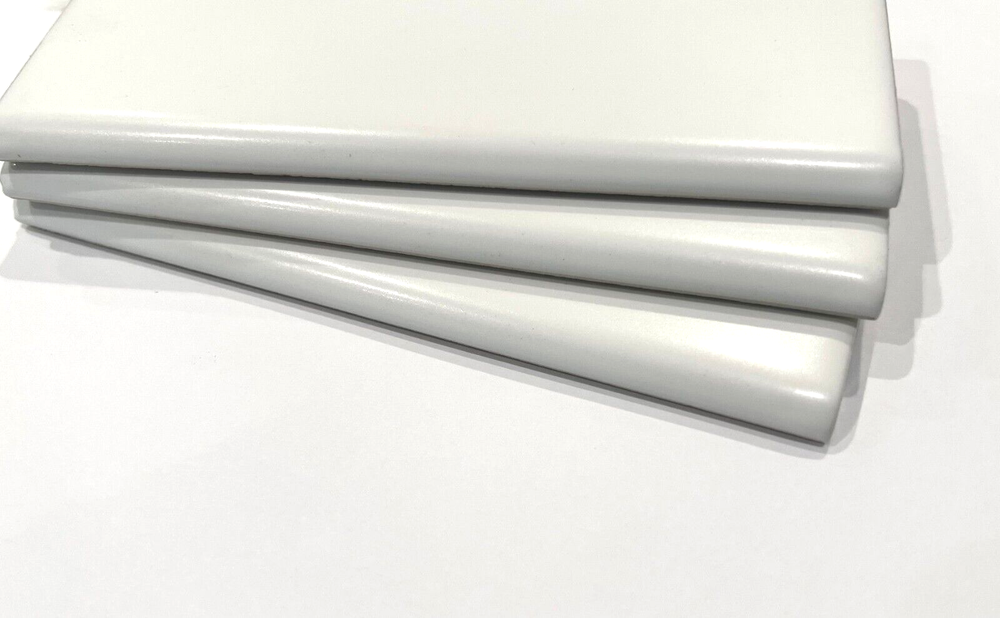 2x6 Bullnose Wall Tile Trim Matte White, 0790 Color Code