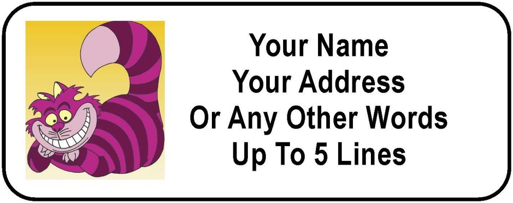 30 Cheshire Cat Personalized Address Labels
