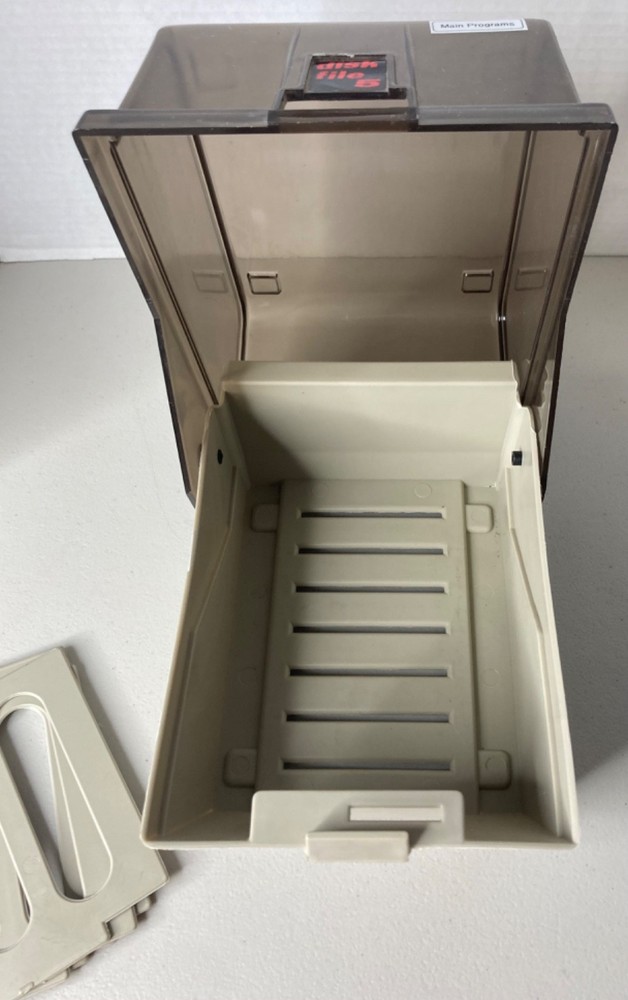Vintage 5.25" Floppy Disk Storage Case Flip-Up Disk File 5 & Removable Divider A
