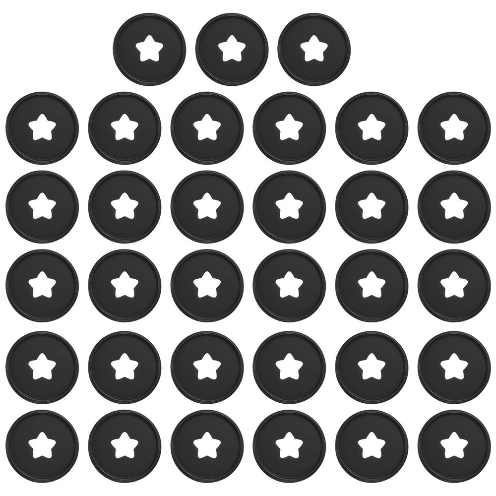 35mm Plastic Book Binding Discs, 33 Pack Expansion Discs Star, Black