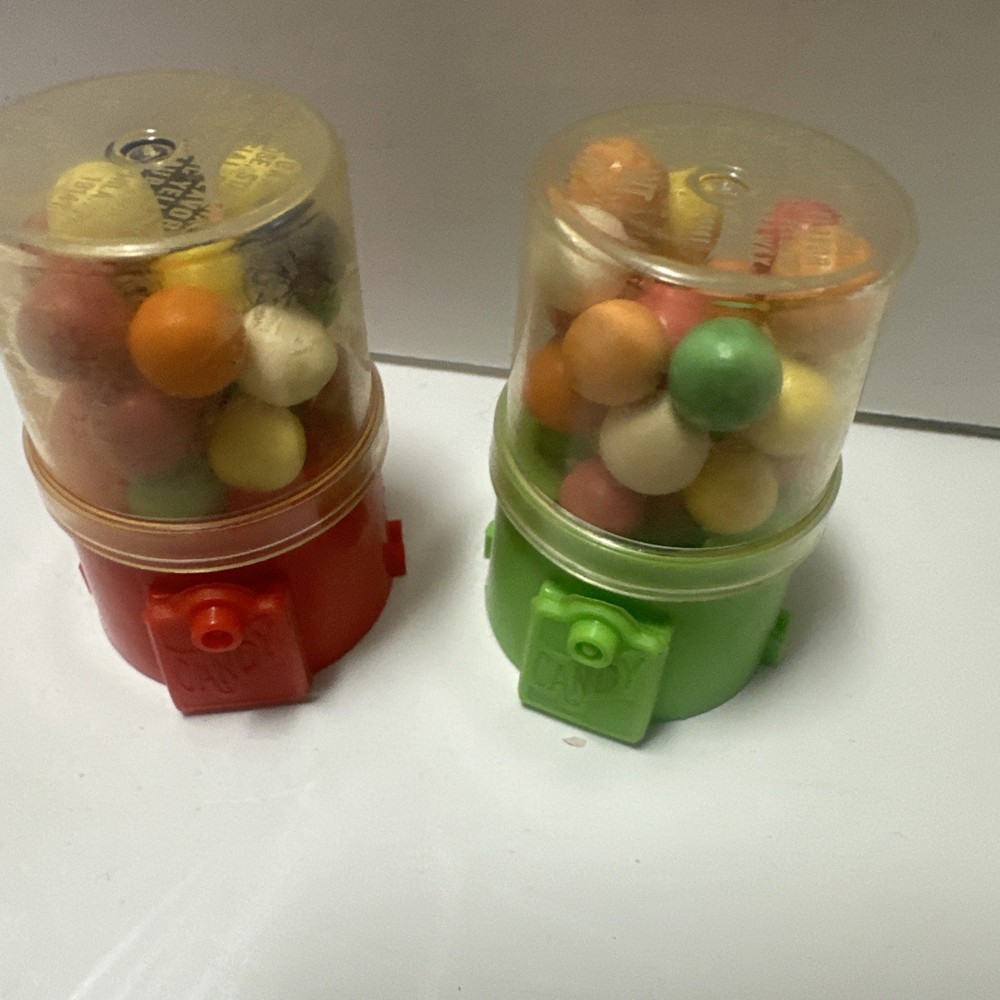 Vintage 1984 Fleer GUM MACHINE Bubble Container candy 2.5” Green /Red