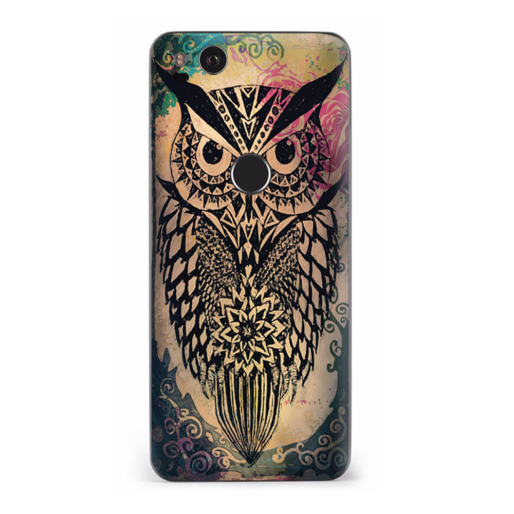 Google Pixel 2 Skins Decal Wrap Tribal Abstract Owl