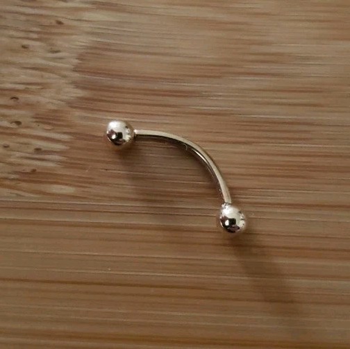 14k Gold Eyebrow Bar Internally Threaded