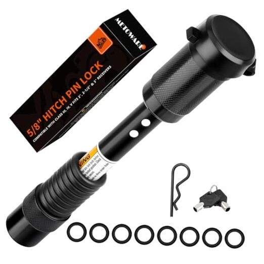 Trailer Hitch Lock, 5/8" Dia with Extra Long 4" Span,Trailer Receiver 1-PACK