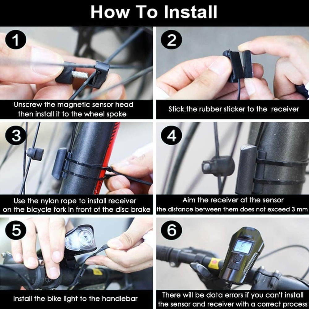 Bike Headlight with Speedometer – USB Rechargeable Bicycle Light Set 4 Modes