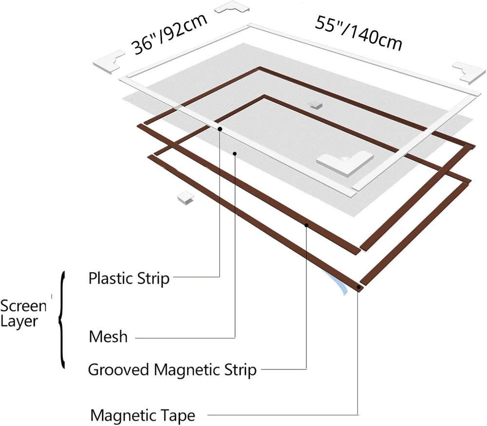 Magnetic Window Screen - Adjustable Size
