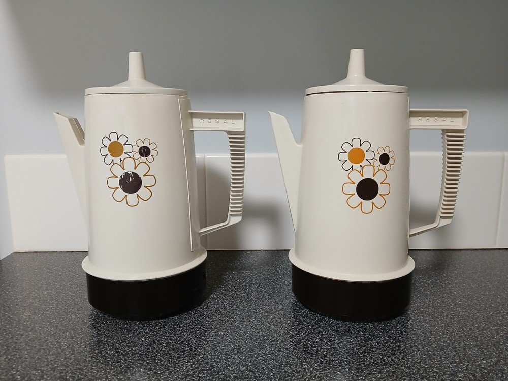 2 Matching Regal Poly Perk 4-8 Cup Automatic Percolator Complete & Working