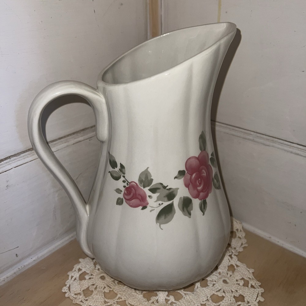 Gibson China Roseland Retired Pattern Pink Rose 2 Quart Pitcher Carafe