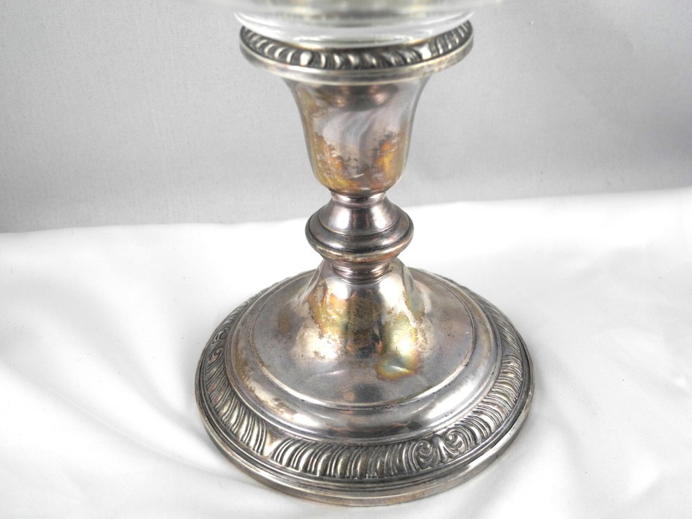 Frank M. Whiting & Co. Sterling Silver and Crystal Candy Dish 2155