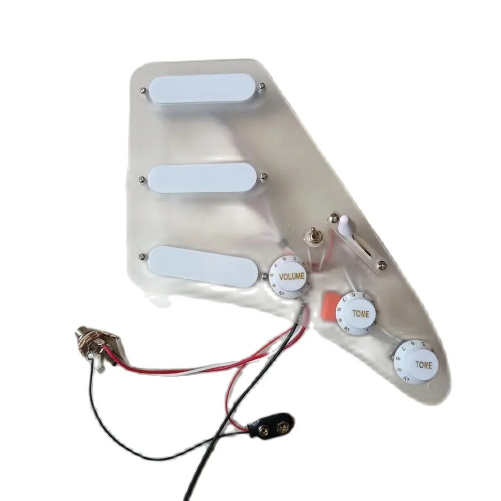 SSS Clear guitar pickguard, Active single coil Active pickups 5-way switch ST