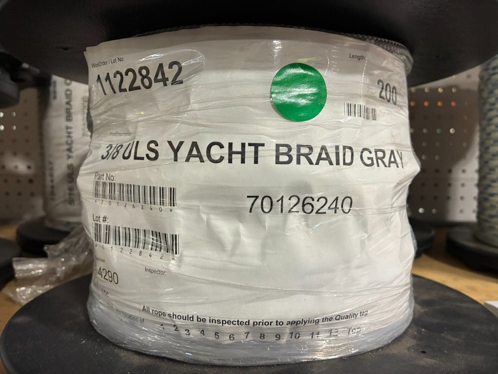 3/8" Yale ULS Yacht Braid Gray 200' spool