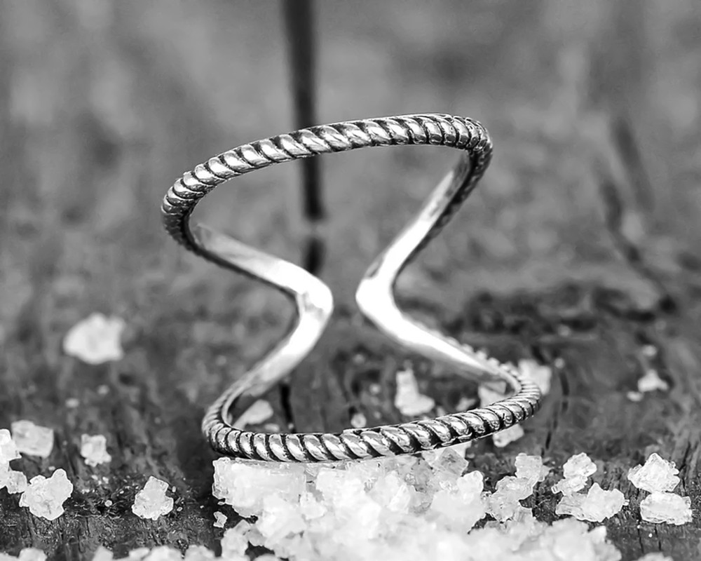 Solid 925 Sterling Silver Twisted Knuckle Adjustable Thumb Arthritis Splint Ring
