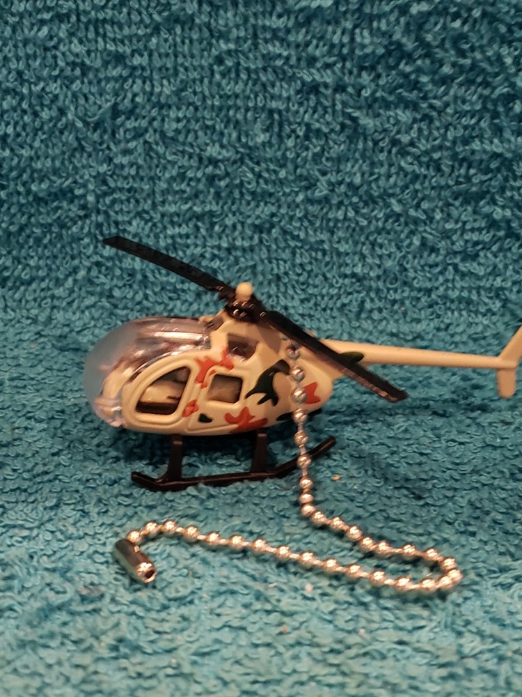 Die-Cast Military Helicopter Light Pull or Fan Pull - Helicopter Decor