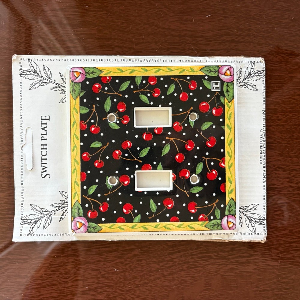 Vintage Cherry Double Switch Plates Santa Barbara Ceramic Design