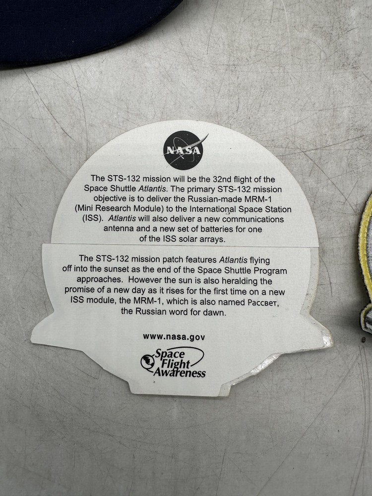 Space Shuttle Snapback Hat Cobra Cap Plus Atlantis STS-132 Patch & Sticker
