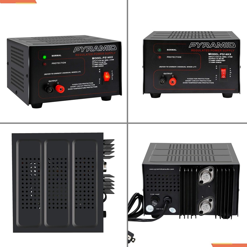 Universal Compact Bench Power Supply- 12 Amp Linear Regulated Home Lab Black