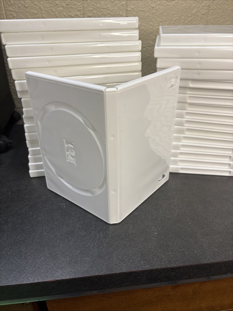 34~NEW~White Plastic Single DVD/Game Cases