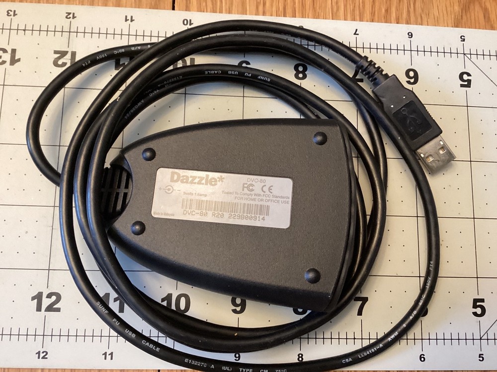 DAZZLE DVC-80 Digital Video Creator 80 Video Capture Device RCA USB Cable Tested
