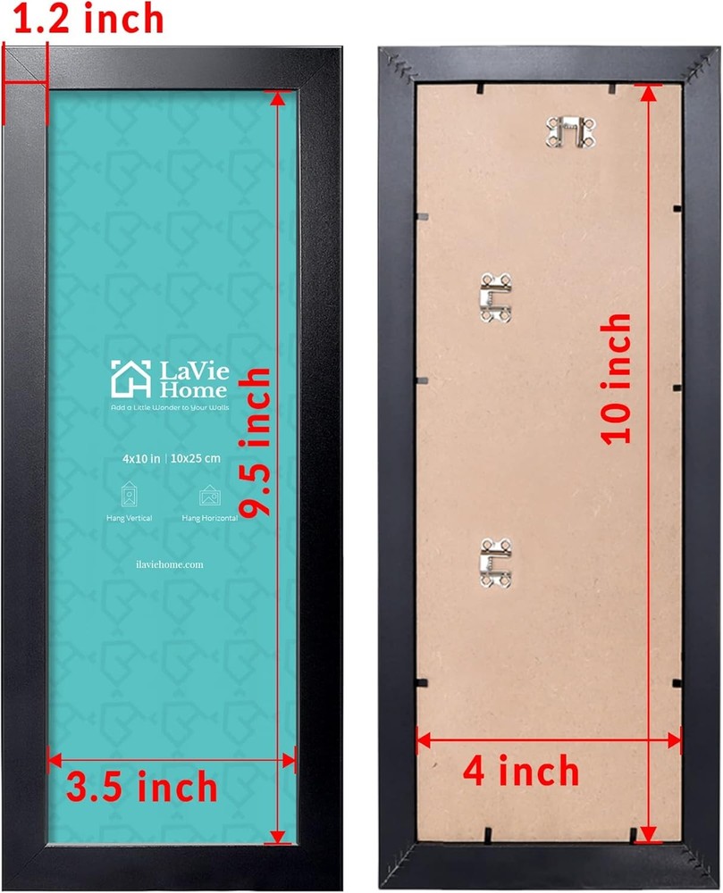 Picture Frame Black Panoramic 4x10 for Wall Decoration