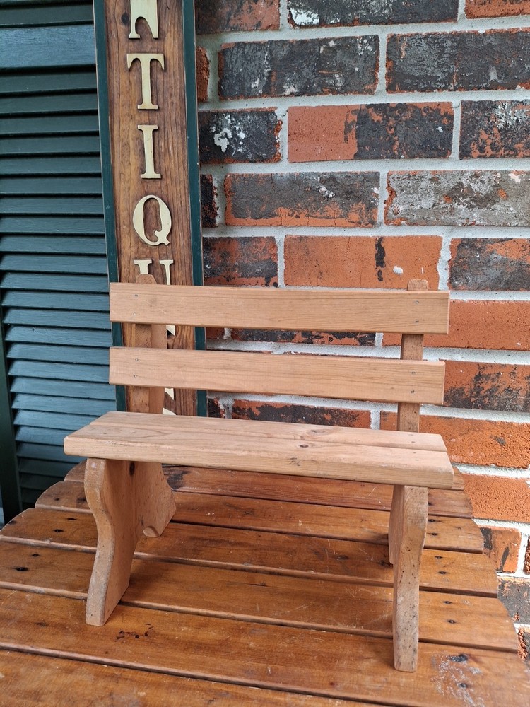 Vintage Solid Wood Bench Home Decor Or Doll Bench