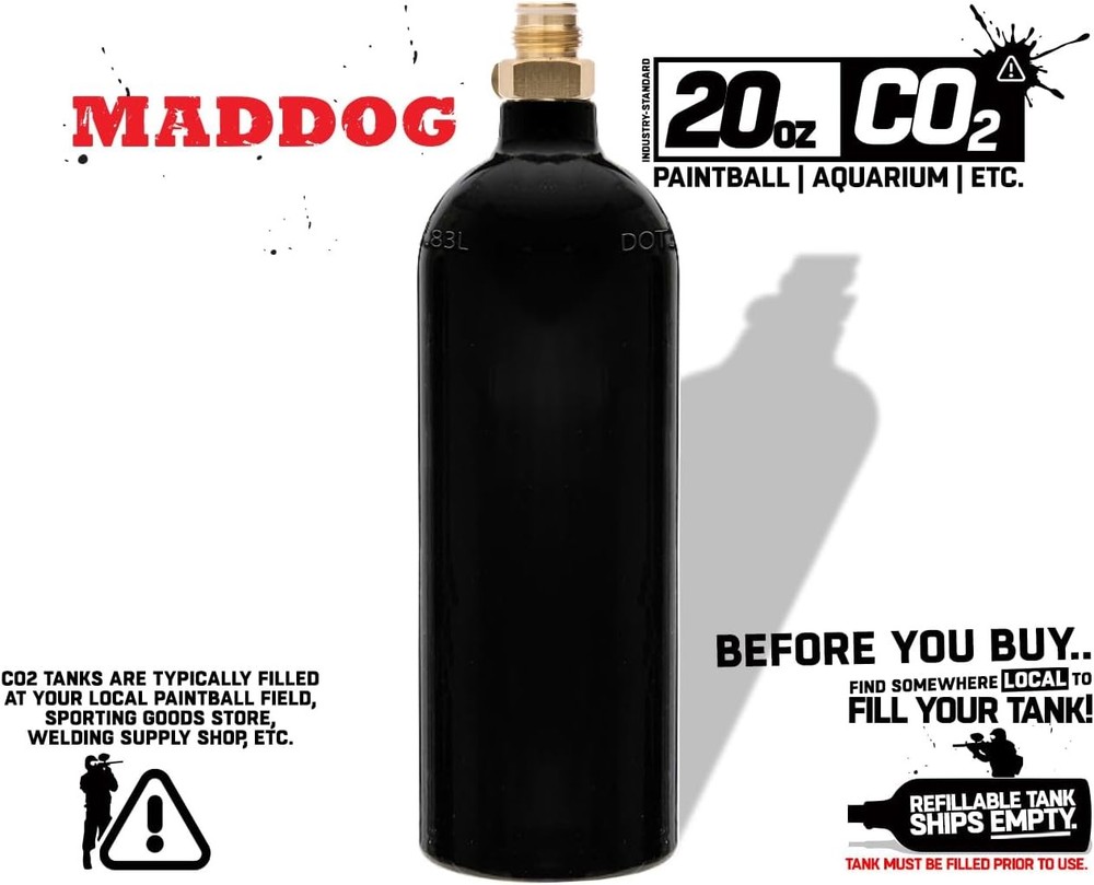 Refillable Aluminum CO2 Paintball Tank Empty Replacement Accessory