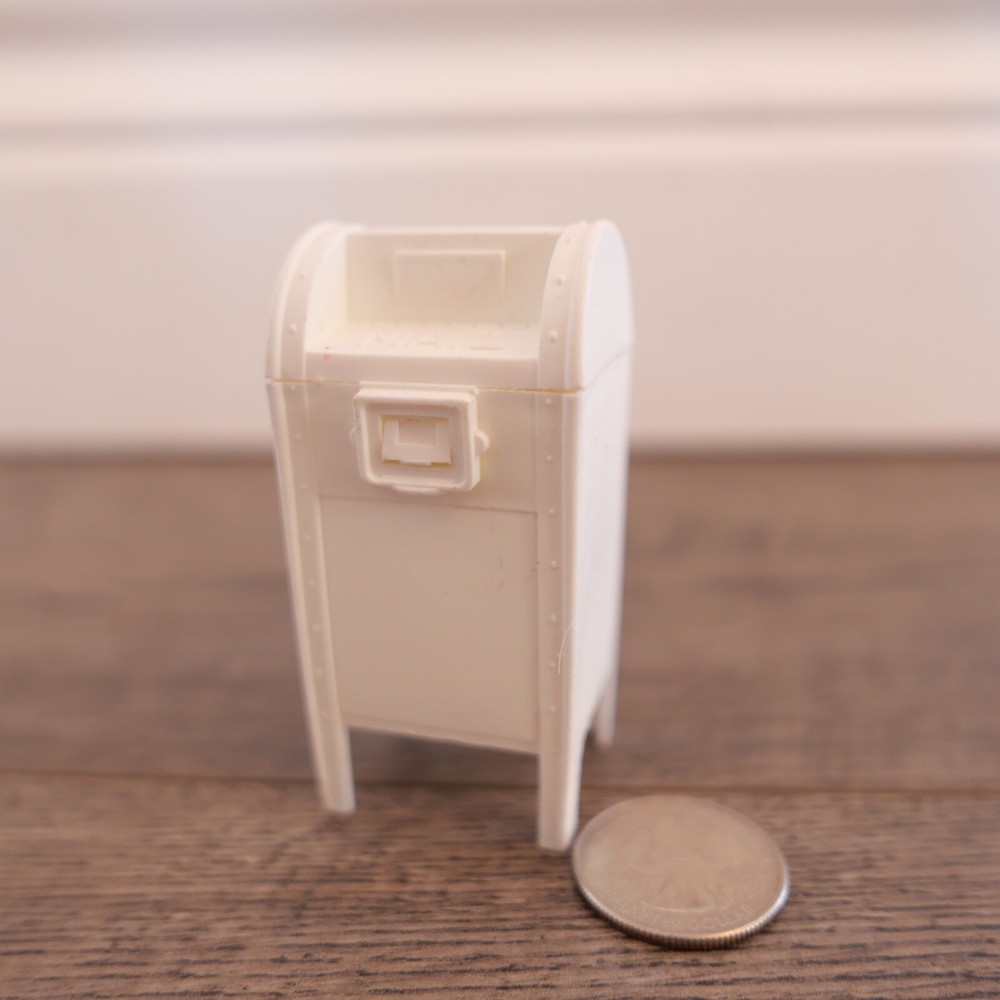 Vintage Fleer Candy Container Standing Mail Box Receptacle Round Top Lid Opens