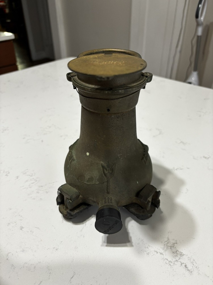 Vintage Brass Water Meter Neptune Trident Complete