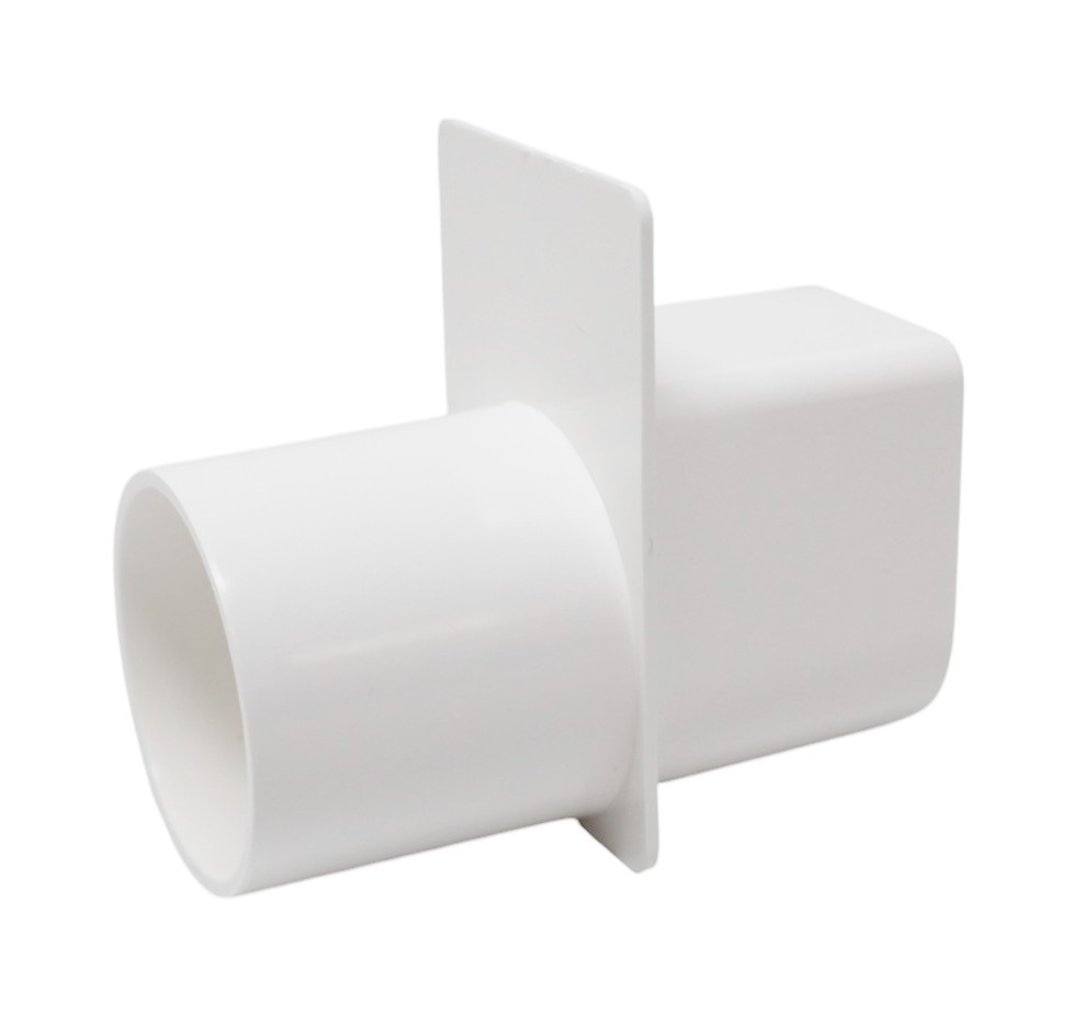 White Universal End Adapter for Deck Channel Drains