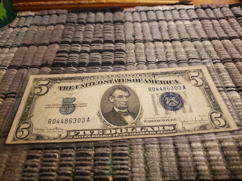 1934-D $5 Silver Certificate Blue Seal