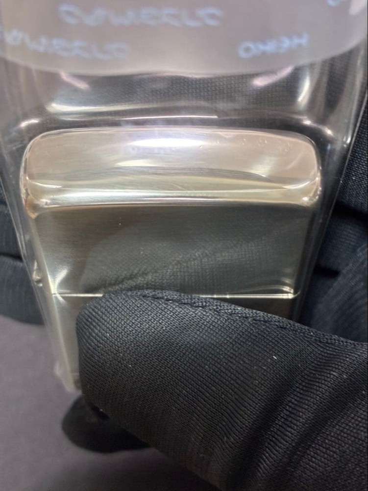 Zippo Silver Etching Engraved One Sided Processing Lighter Regular Japan