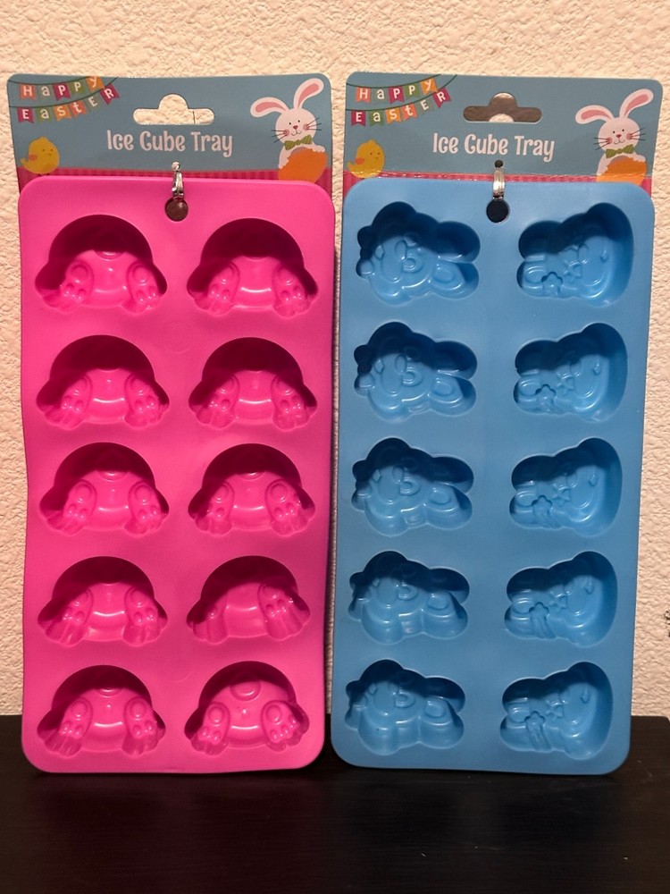 2 NEW Easter theme ice cube tray candy chocolate soap molds wax melts