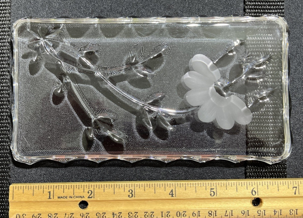 Crystal Perfume Atomizer With Matching Tray, New, Heavy, cut