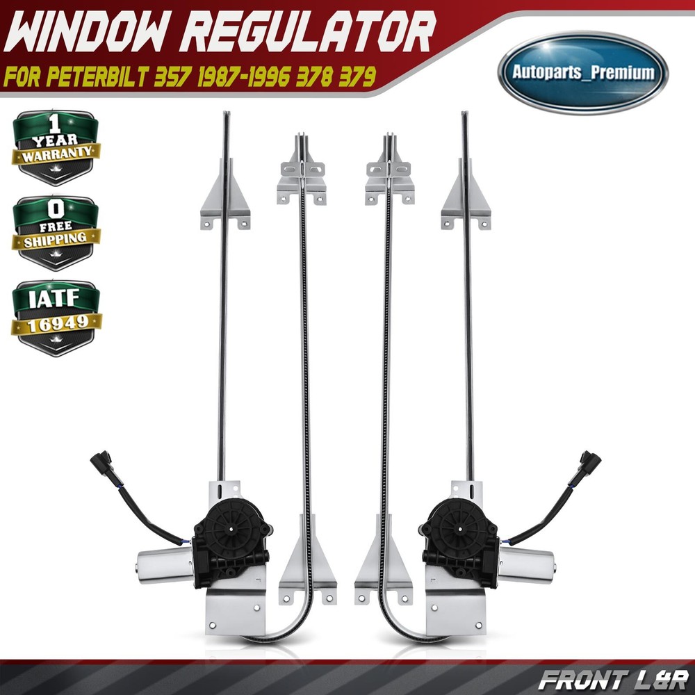 2x Power Window Regulator with Motor for Peterbilt 357 1987-1996 379 Front Side