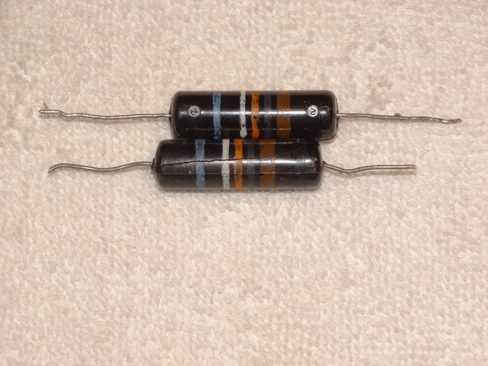 2 - Vintage Sprague Bumble Bee Capacitor Pulls *.01 600 volt* #2  *Tone Cap*