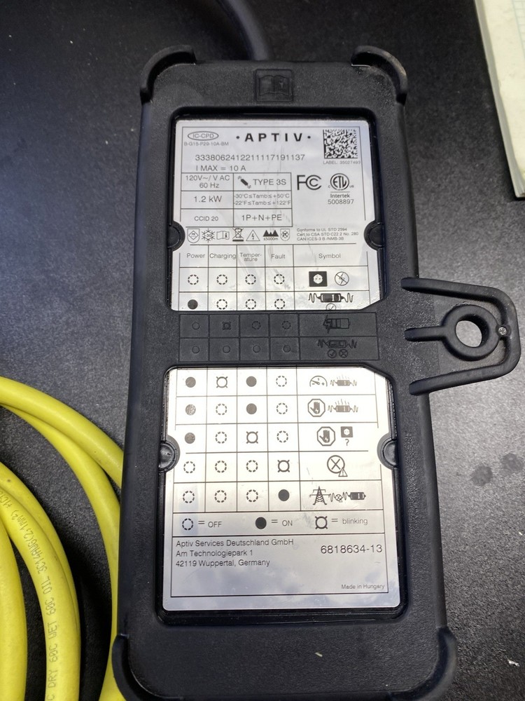 Mini Cooper OEM Charging Cable - Aptiv Level 1 EV Charger (120V, 10A)