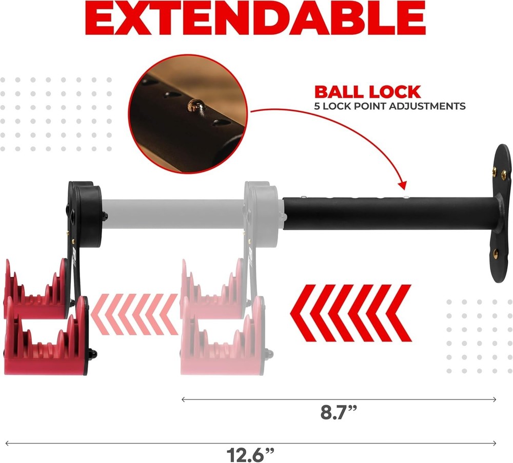 Adjustable Horizontal Bike Rack for Safe & Secure Garage Storage - 1 Bicycle