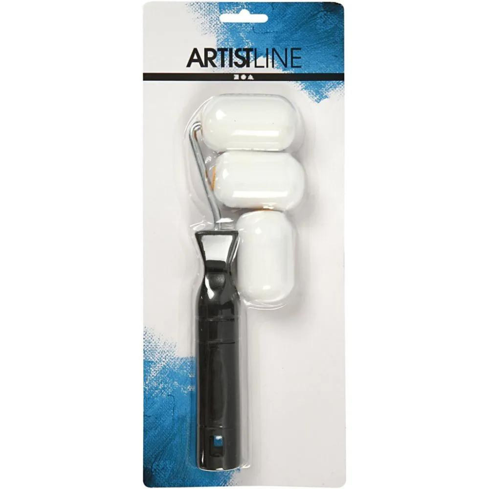 Creativ Paint Rollers with handle, W: 6 cm, 1 set - Crafts - Decoration - 10474