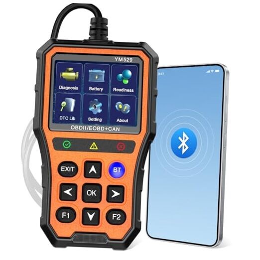 OBD2 Scanner Bluetooth Diagnostic Tool - iOS/Android Compatible - Real-Time