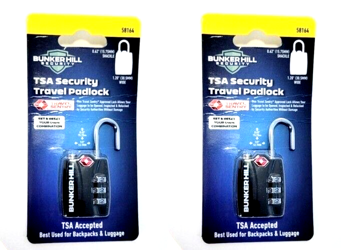 Two Bunker Hill Security Travel set Padlock