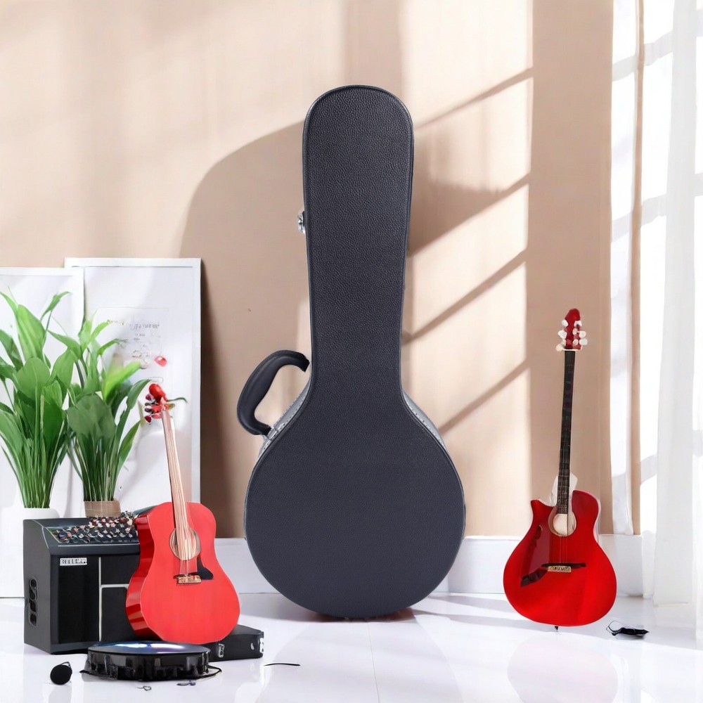 A-Style Black Mandolin Hard Shell Case With Microgroove, Mandoline Hard Case