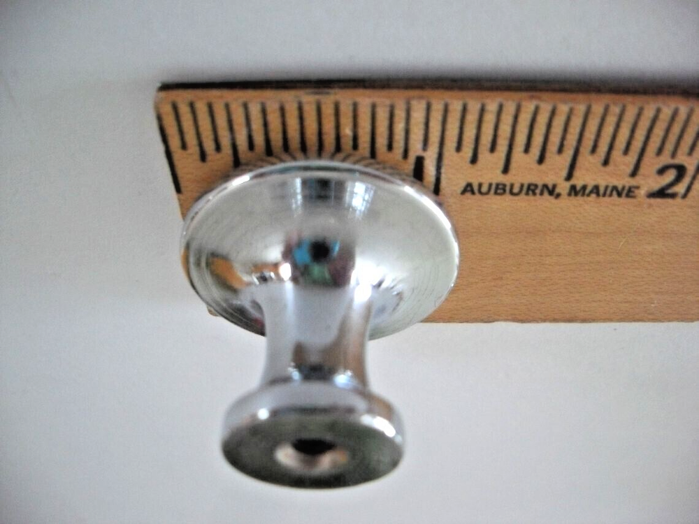 Vintage Nos 1-1/8" Chrome/Brass Drawer Knobs Cabinet Pull/Handle National Lock