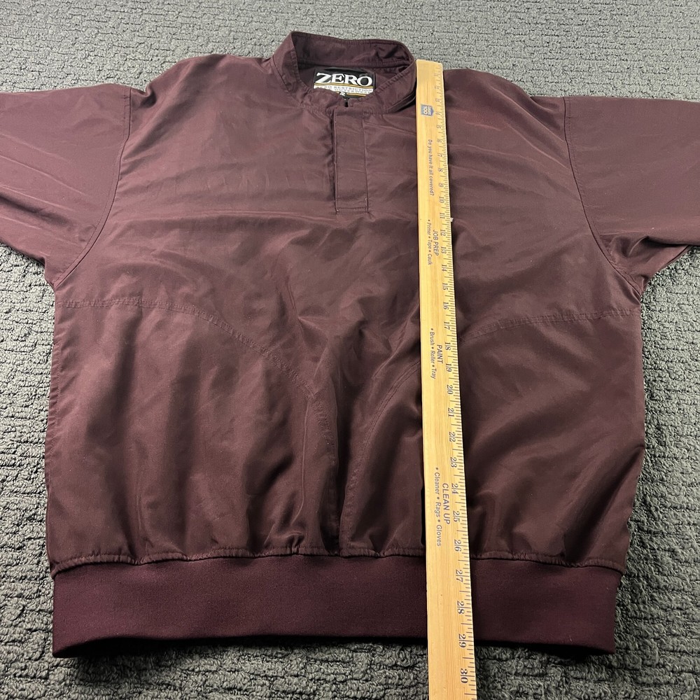 Zero Restriction Jacket Mens L Burgundy Red Windbreaker Golf Outerwear Pullover