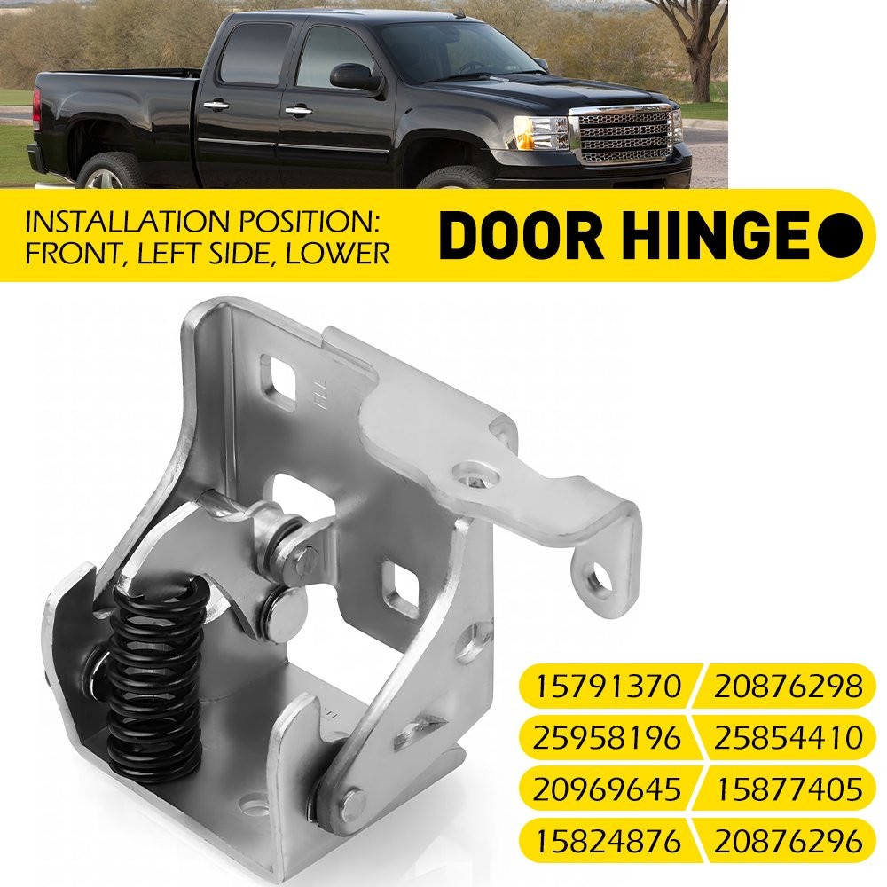 For Chevy Silverado 1500 Door Hinge 2007-2013 Driver Side Front Lower Chrome