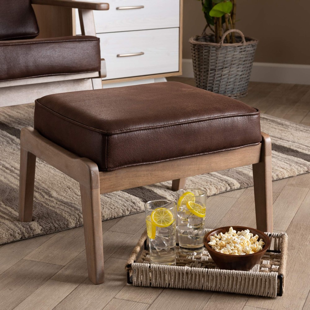 Ottomans, Dark Brown/Antique Oak