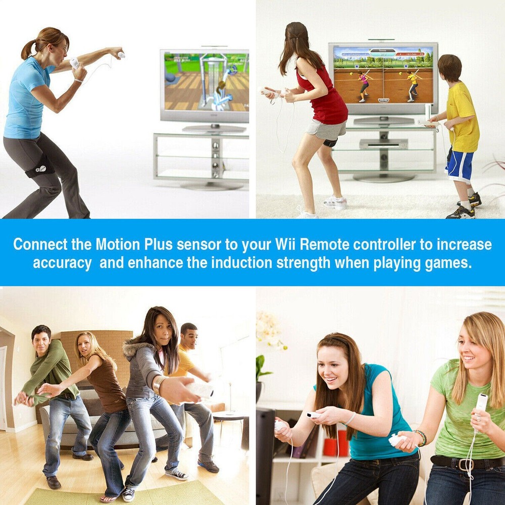 2 PACK Motion Plus Adapter Sensor Attachment for Nintendo Wii Remote Controlle