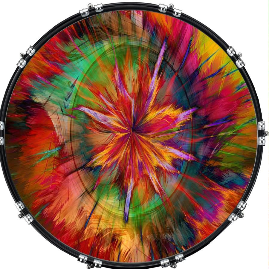 20" Custom Bass Kick Drum Front Head Graphical Explosive 5