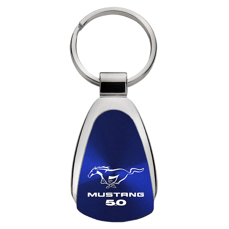 Ford Mustang 5.0 Teardrop Key Chain (Blue)