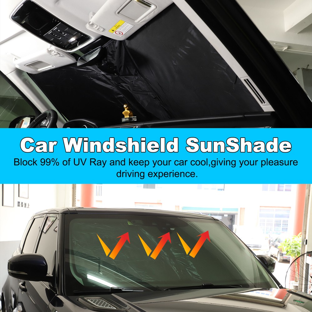Black Windshield Sunshade Front Window Visor Cover For Range Rover Sport 2014-22