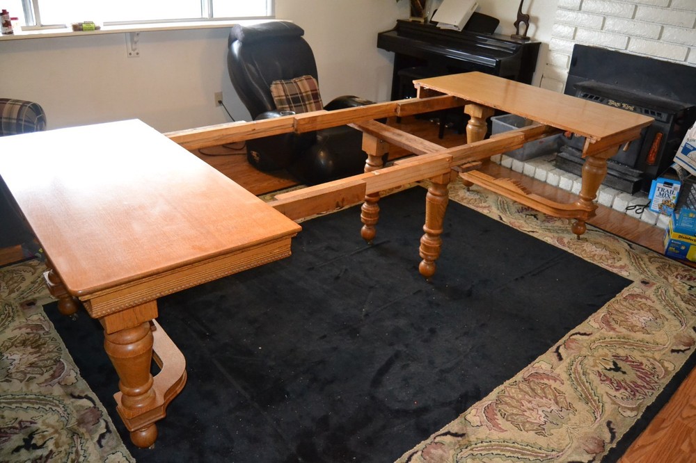 Antique Victorian Solid Quarter sawn Oak Farm House Dining Table Gorgeous